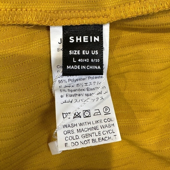 SHEIN Yellow Long Sleeve Cape Formal Dress (L) - Picture 9 of 10